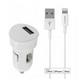 Autolader 1.0A USB + Apple Lightning