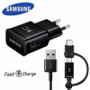 Samsung Adaptive Fast Charger 2A + Double 2in1 Cable USB-C/Micro USB Black (EP-TA20EBECGWW/D)